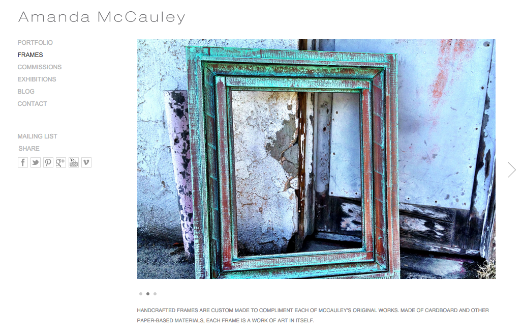 Amanda McCauley website frames